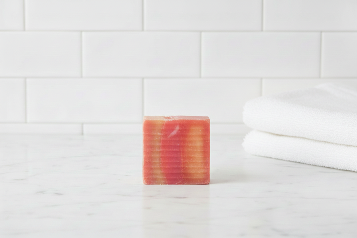 Yoni Bar Soap With Red And Golden Gradient, Natural Intimate Cleansing Bar