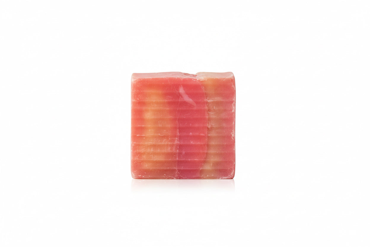 Yoni Bar Soap With Textured Red And Gold Stripes, Natural Intimate Cleansing Bar